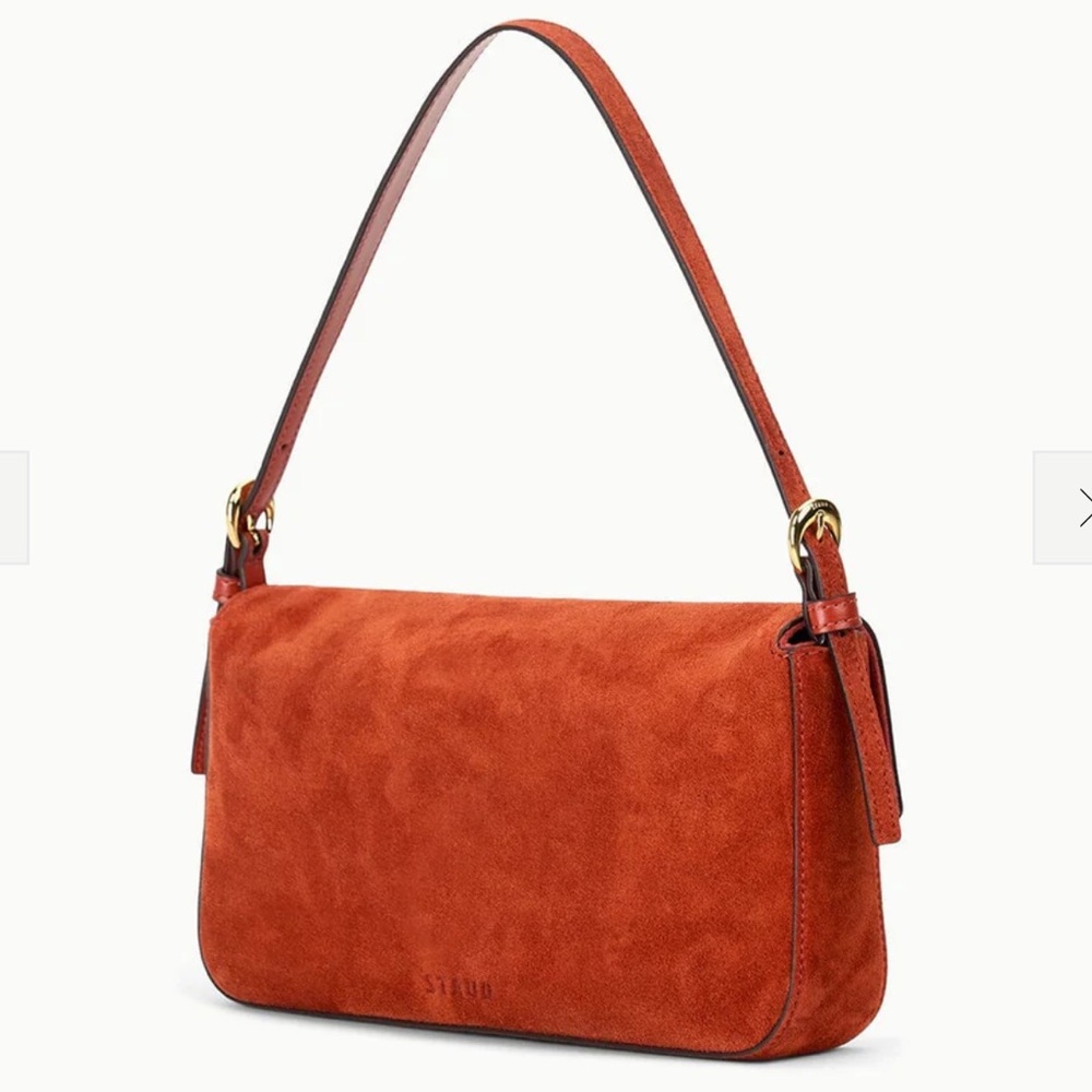 STAUD Harlow Bag in Auburn Suede - Picture 2 of 11